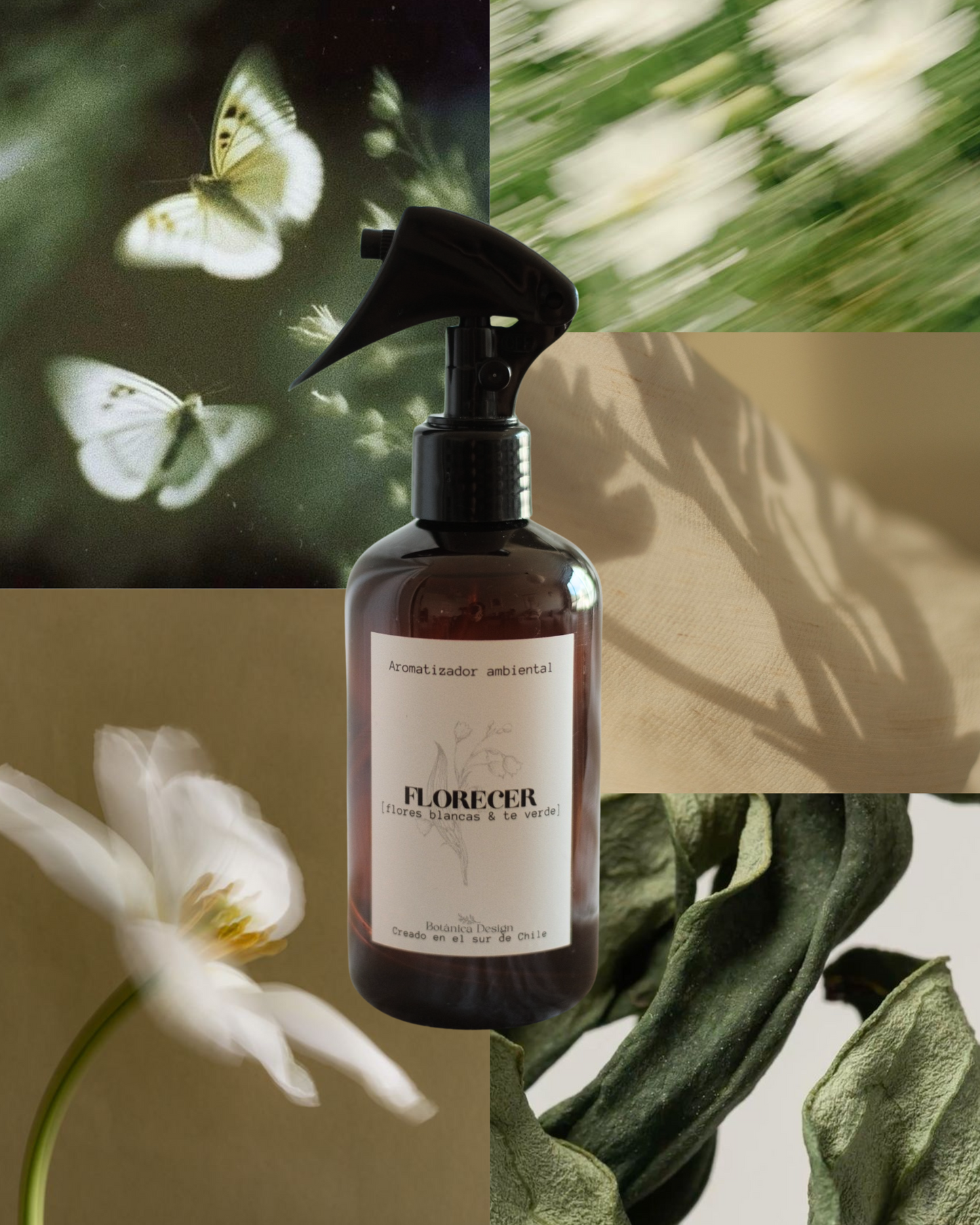 Florecer | aromatizador ambiental y textil (flores blancas y té verde)