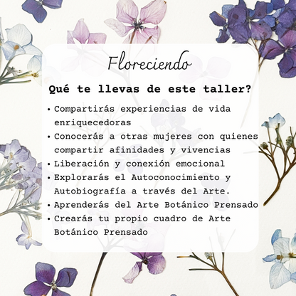 Taller presencial de prensado botánico y arteterapia | 6 de abril, Pucón